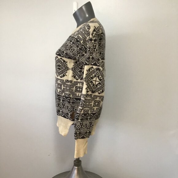 Roots Knit Wool Fair Isle Scoop Neck Sweater Size S - Picture 7 of 12